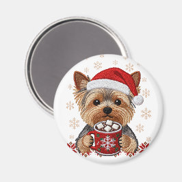 Imã Adorable Christmas Yorkshire Terrier