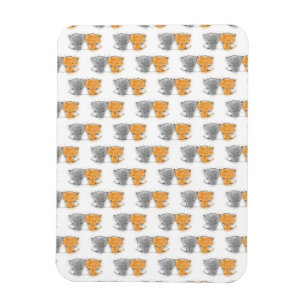Ímã Adorable Fluffy Kittens Illustration Cat Art