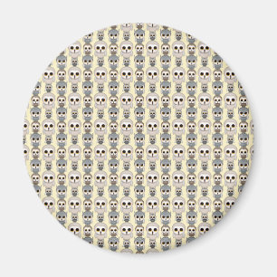 Imã Adorable Little Owls Pattern on Light Yellow