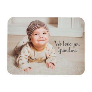 Ímã Adoramos-te, vovó, fotografia com tipografia.