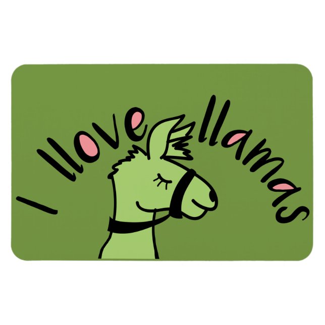 Ímã Adoráveis Llama Love I Llove Llamas (Horizontal)