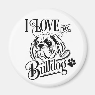 Imã Adorável Amor de Bulldog Minha Mãe Pai Cachorrinho