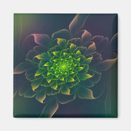 Imã Adorável Chrysanthemum Fractal Green