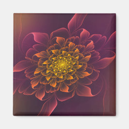 Imã Adorável Chrysanthemum Fractal Purple
