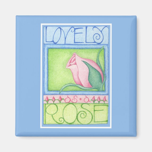 Imã Adorável como um Rosa Magnet (Frente)