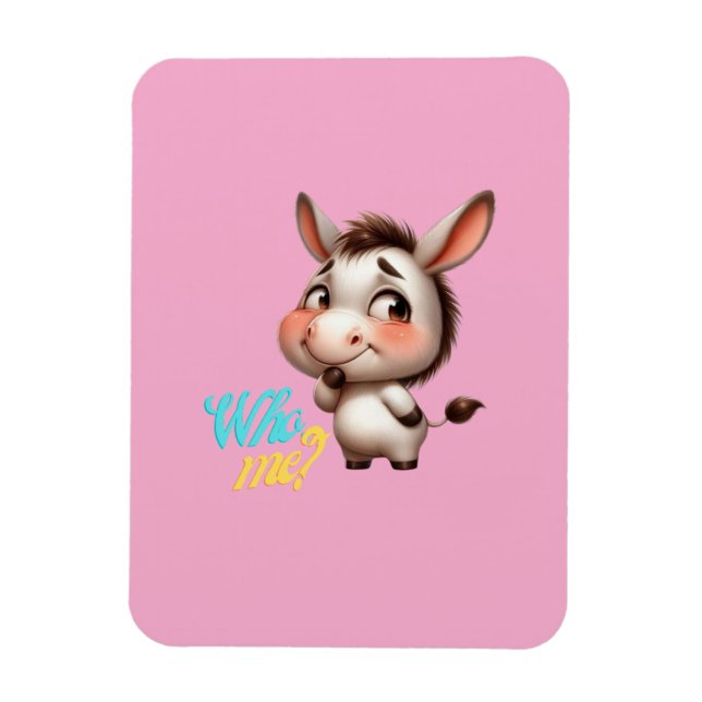Ímã Adorável Donkey para o Natal de 2024 - Presente pe (Vertical)