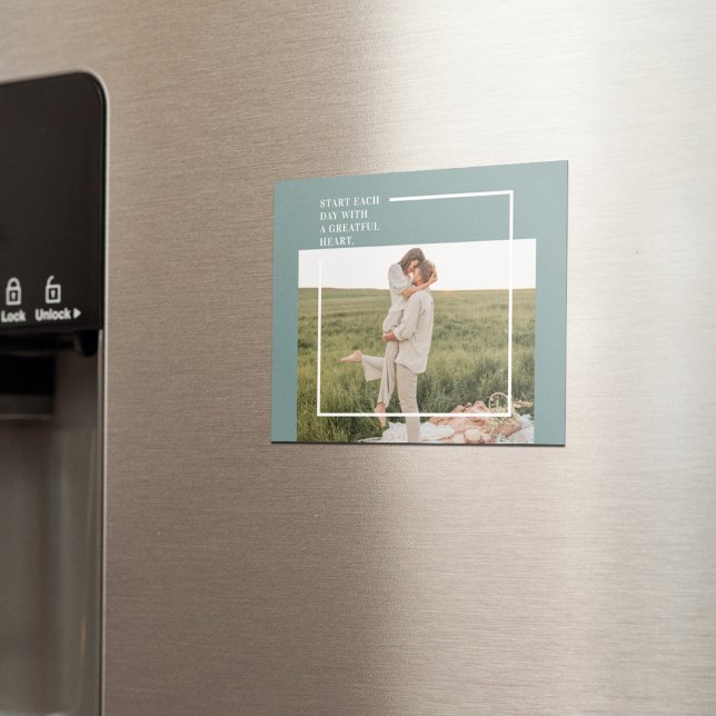 Imã Adorável Presente da Família Verde de Fotos Modern (Criador carregado)