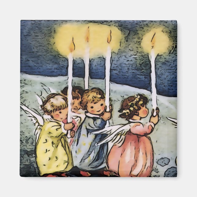 Imã Adorável vintage Angels (Frente)