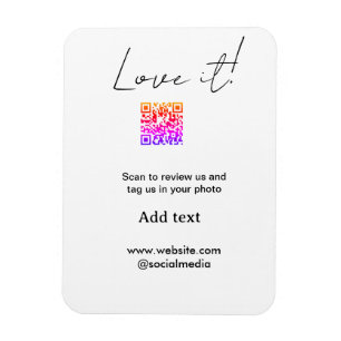 Ímã Adore-o digitalize QR resenhe nas redes sociais co