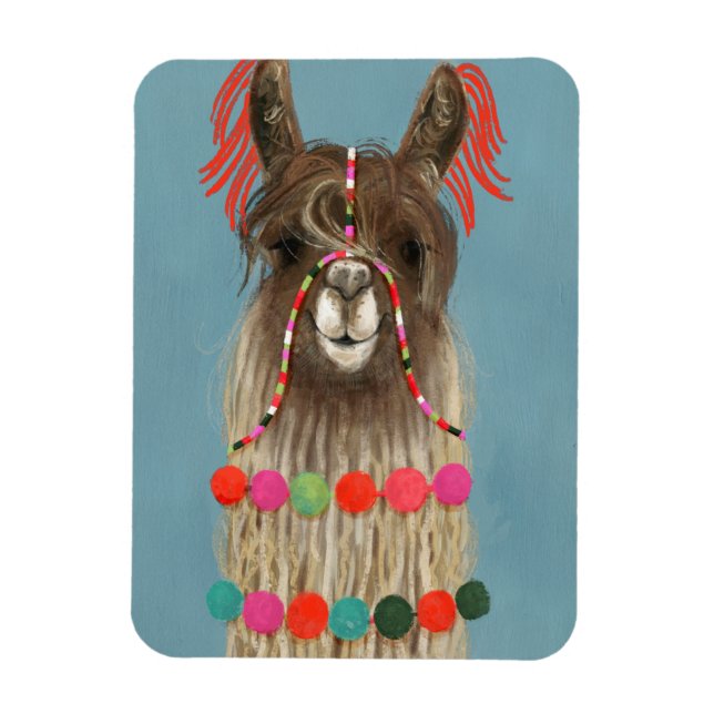 Ímã Adorned Llama - Brown (Vertical)