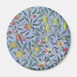 Imã Adorno de Romã de Fruta William Morris Azul