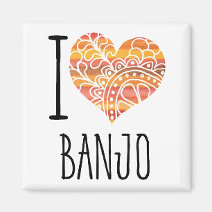 Imã Adoro Banjo Orange Mandala Heart