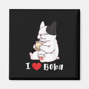 Imã Adoro Boba Bubble Tea Dog Cut French Bulldog Gift