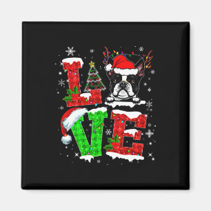 Imã Adoro Boston Terrier Santa Hap Cachorro de Natal L
