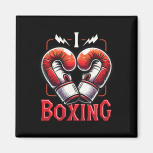 Imã Adoro Boxing Vermelho Luvas Coração Bo