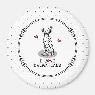 Imã Adoro Dalmatianos (preto 1) Corações Divertidos