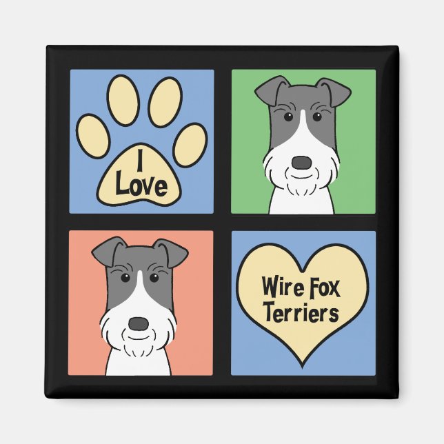 Imã Adoro Fox Terriers de Fio (Frente)