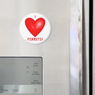 Imã Adoro Furões com Coração Vermelho