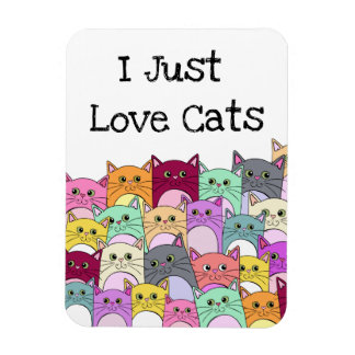 Ímã Adoro Gatos Bonitos Coloridos