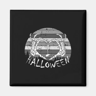 Imã Adoro Halloween Engraçado Mãos Ossas Caveiras Repe