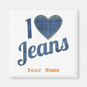Imã Adoro Jeans vintage Fashion Design com Seam Hear