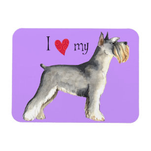 Ímã Adoro minha miniatura Schnauzer