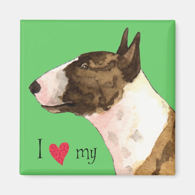 Imã Adoro o meu Mini Bull Terrier (Frente)