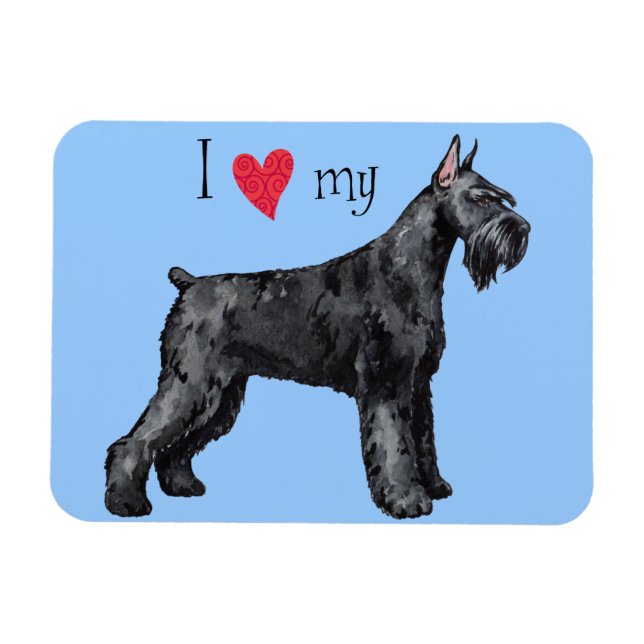 Ímã Adoro o meu Schnauzer Gigante (Horizontal)