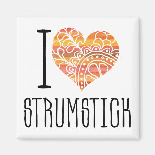 Imã Adoro Strumstick Orange Mandala Heart