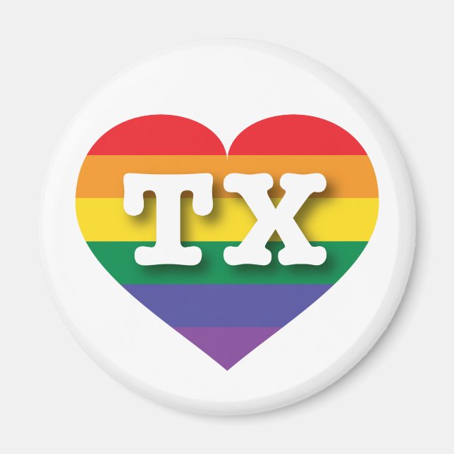 Imã Adoro Texas Rainbow Heart (Frente)