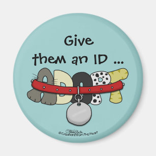 Imã ADOTAR com Collar Dê-Lhes uma ID