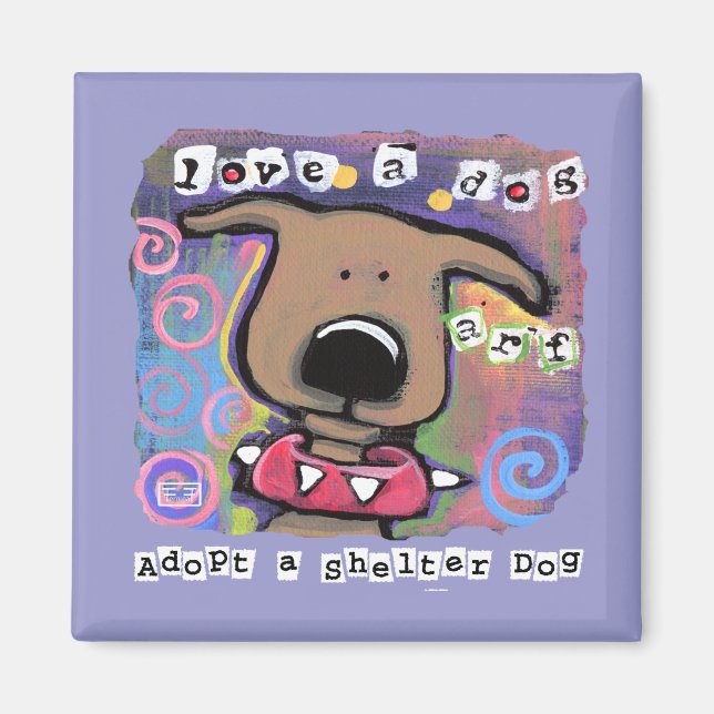 Imã Adotar um cão de abrigo, Amar um cão (Frente)