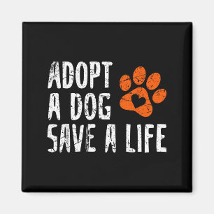 Imã Adote Cachorro Retro Salve Vida Resgate de Animais