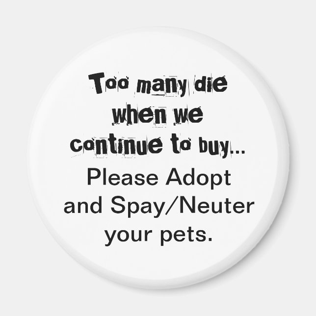 Imã Adote Esterilize/Castrar Animais de Estimação Cita (Frente)