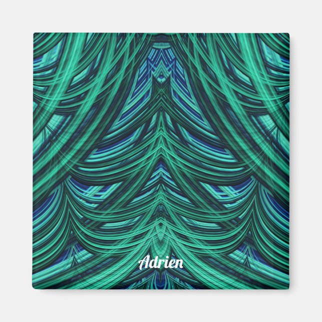 Imã ADRIEN ~ GORGEOSO! ~ 3D Azul Fractal (Frente)