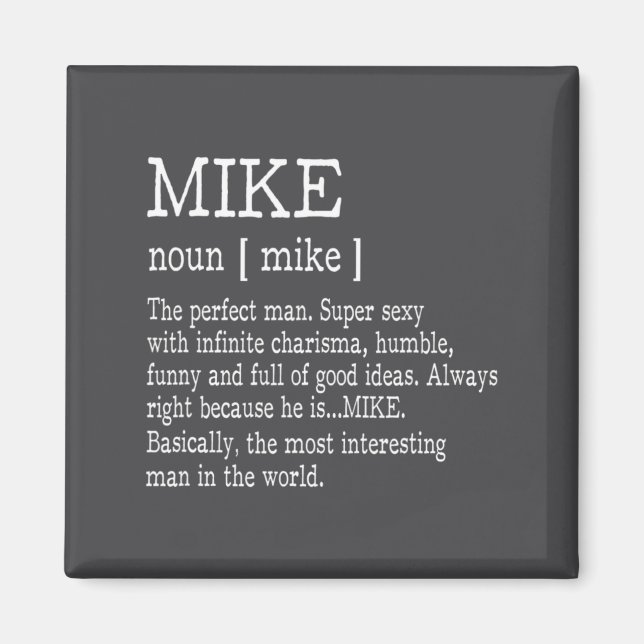 Imã Adult Definition First Name Mike Men Funny  (Frente)