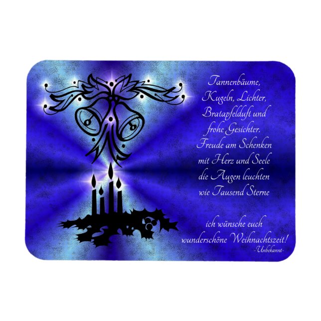 Ímã Advent, Weihnachten, Gedicht auf Deutsch (Horizontal)