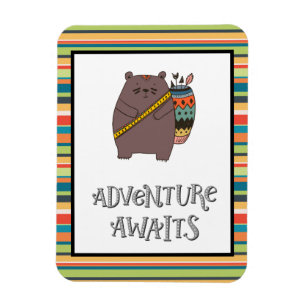 Ímã Adventure Aguarda Urso Boho