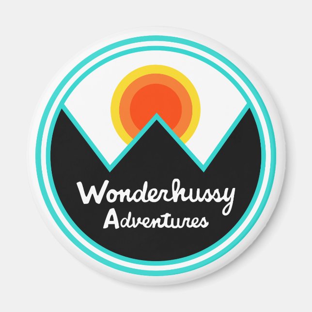 Imã Adventures Wonderhussy Round Retro Sunset (Frente)