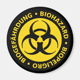Imã Advertência de perigo biológico trilingual