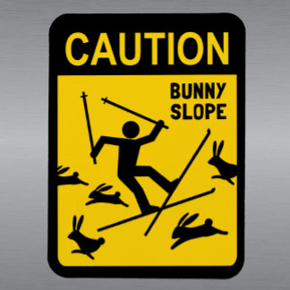 Ímã ADVERTÊNCIA: Sapo Bunny - Sinal de Advertência sob