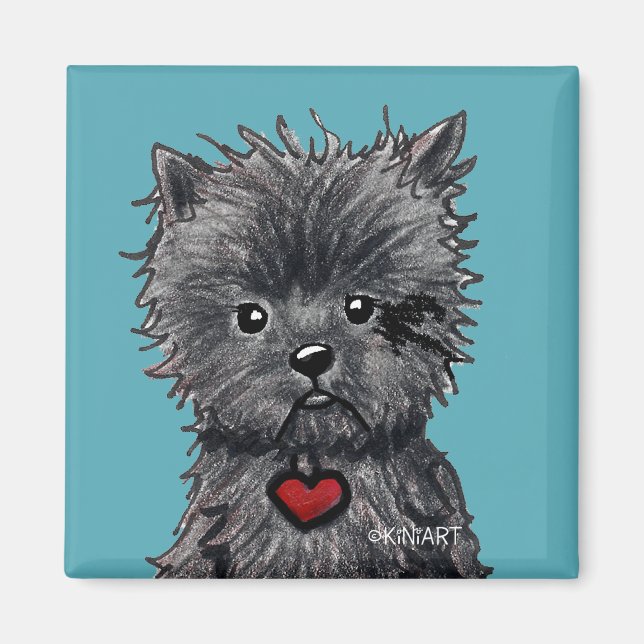 Imã Affenpinscher Cachorro Arte (Frente)
