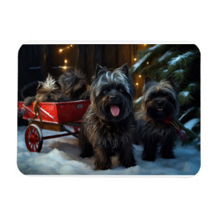 Ímã Affenpinscher Snowy Sleigh Passeia Decência de Nat