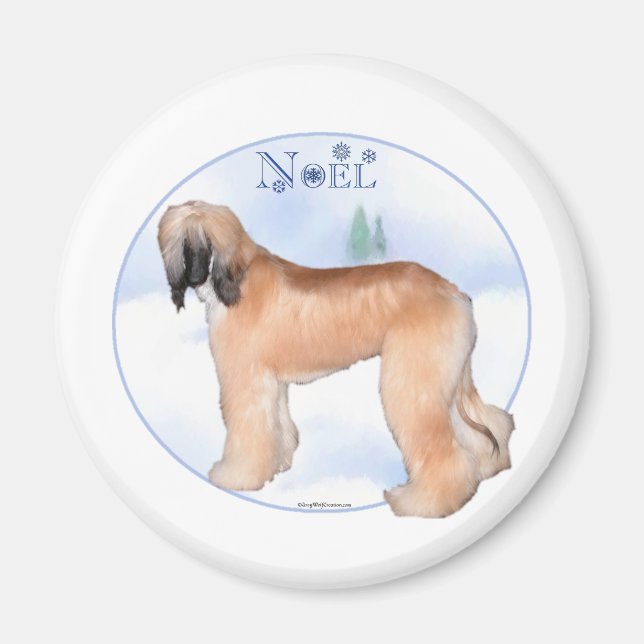 Imã Afghan Hound Noel - Magnet (Frente)