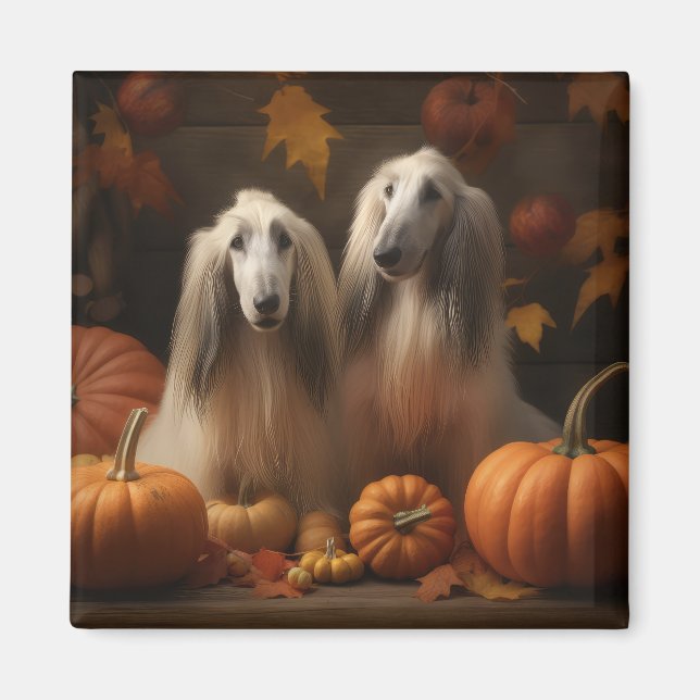 Imã afghan hound Puppy Autumn Delight Pumpkin (Frente)