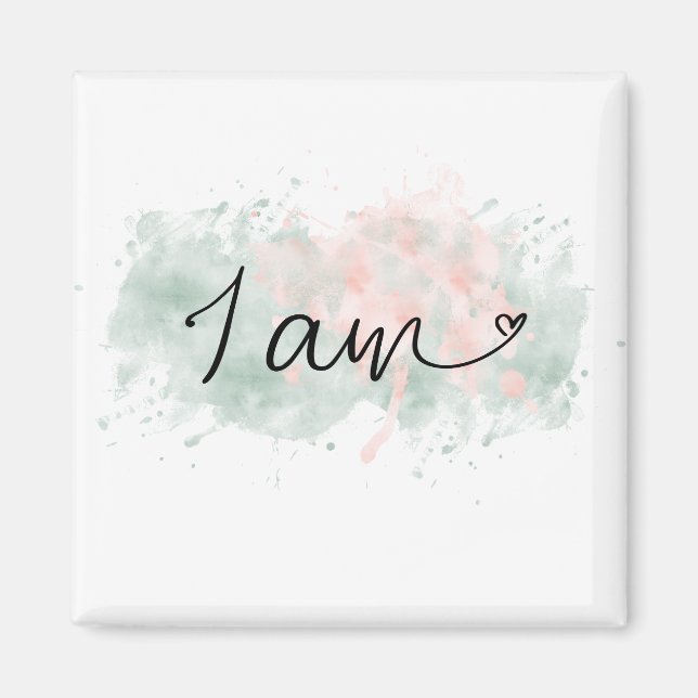 Imã *~* Afirmação Abstrato Blob de Intenção I AM (Frente)