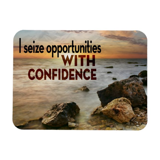 Ímã Afirmação de Motivação "Aproveito oportunidades" (Horizontal)