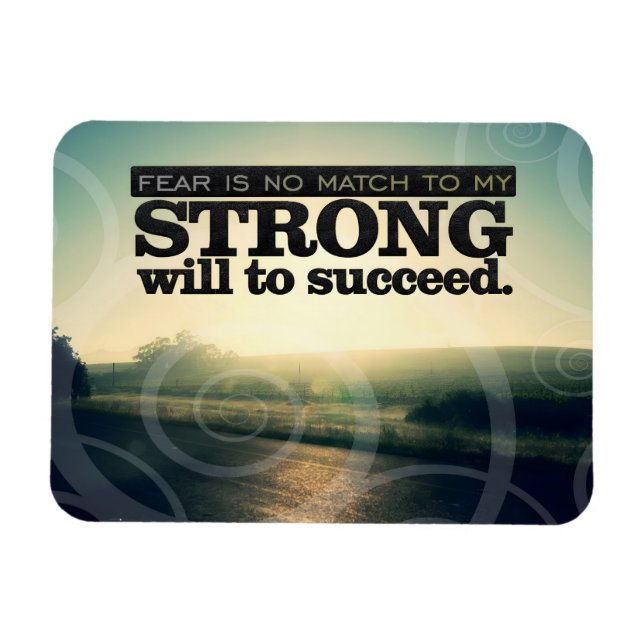 Ímã Afirmação de Motivação "Medo não corresponde" Flex (Horizontal)