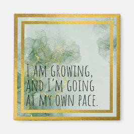 Imã Afirmação Positiva Cor de Água Verde/Dourado