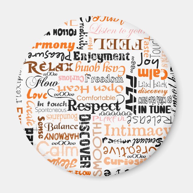 Imã Afirmações Positivas de Laranja Sacral Chakra (Frente)